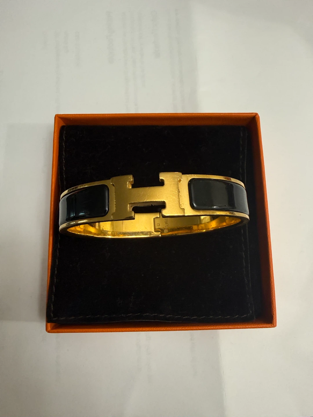 Hermès clic clac Bracelet Gold Black