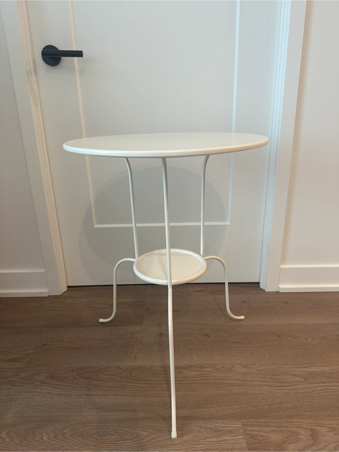 White Round Accent Table