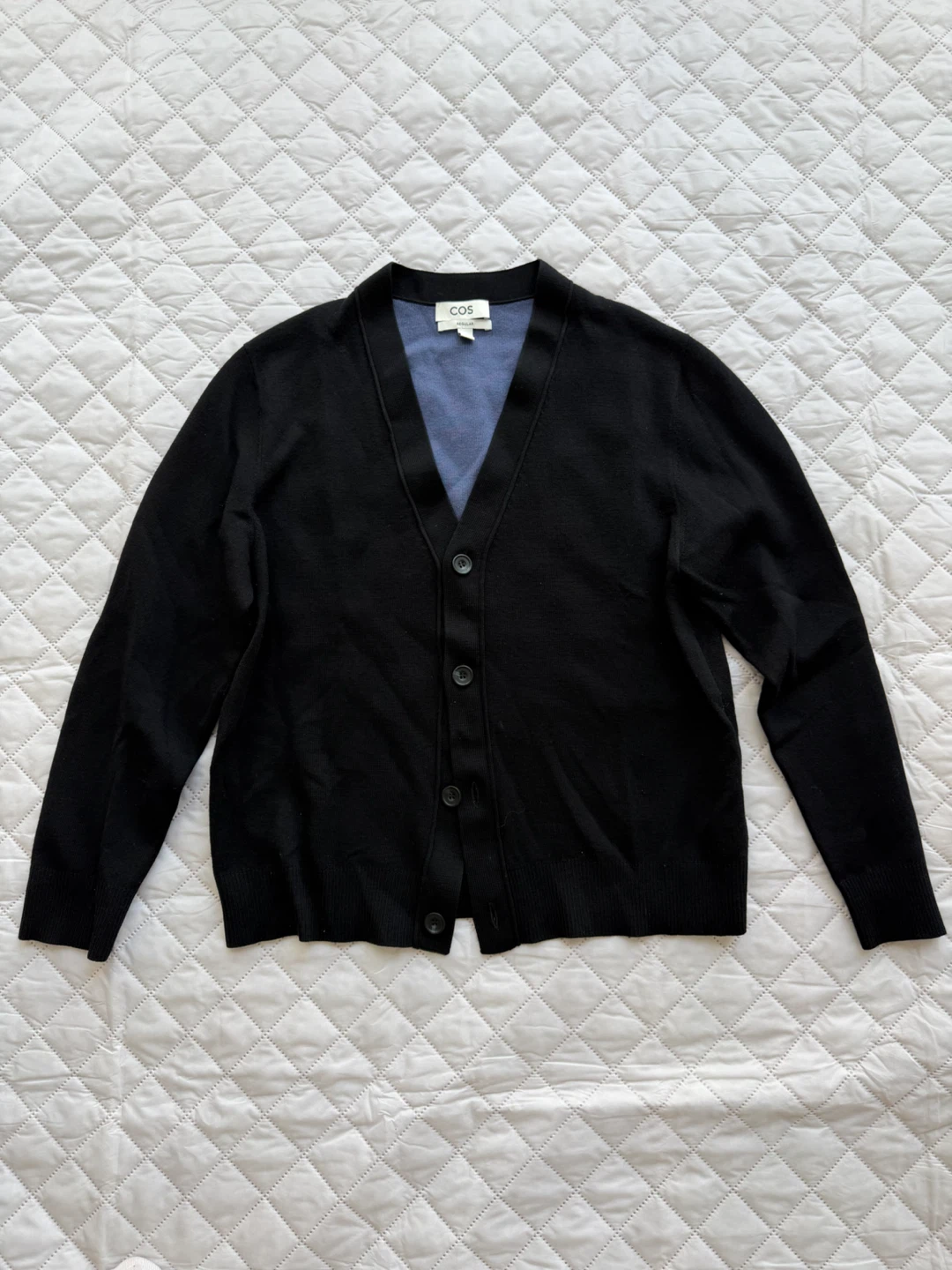 COS Regular Cardigan - Black/Blue