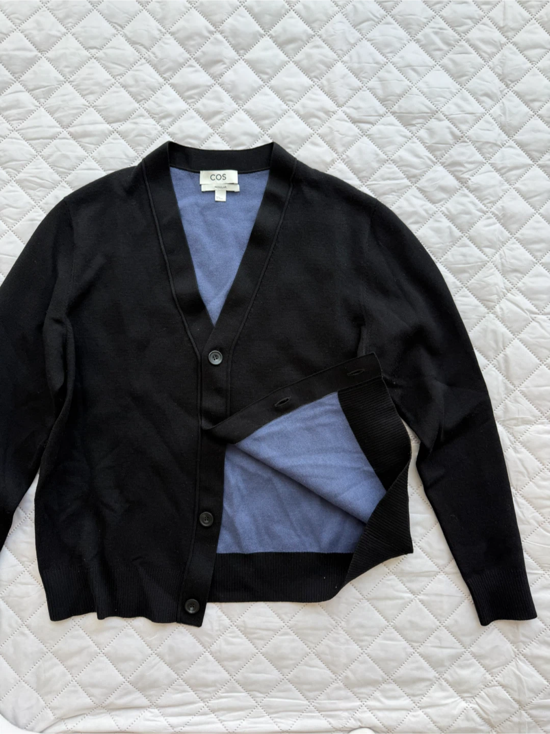 COS Regular Cardigan - Black/Blue - photo 3