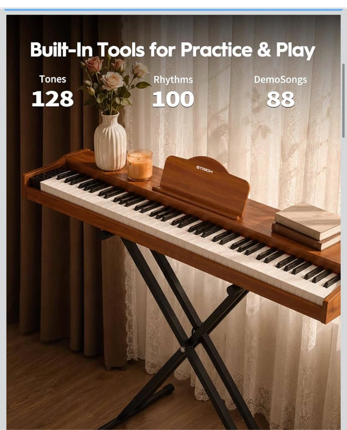 STRICH 88 Key Digital Piano Set with Stand and Bench - photo 3