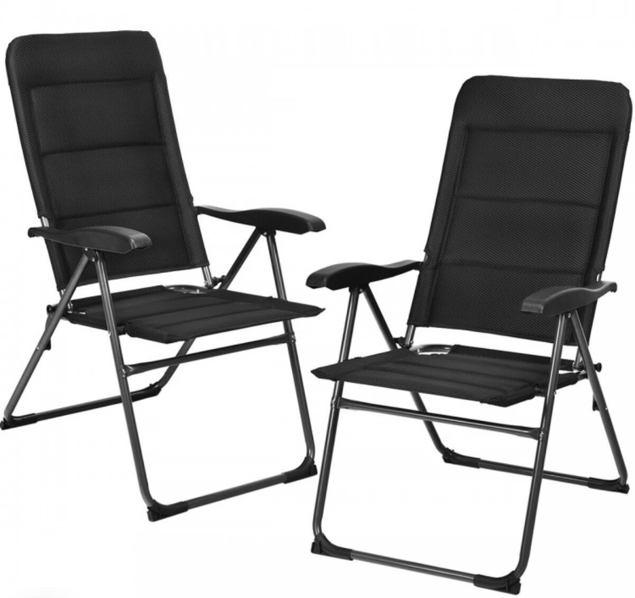 Set of 2 Adjustable Folding Patio Chairs