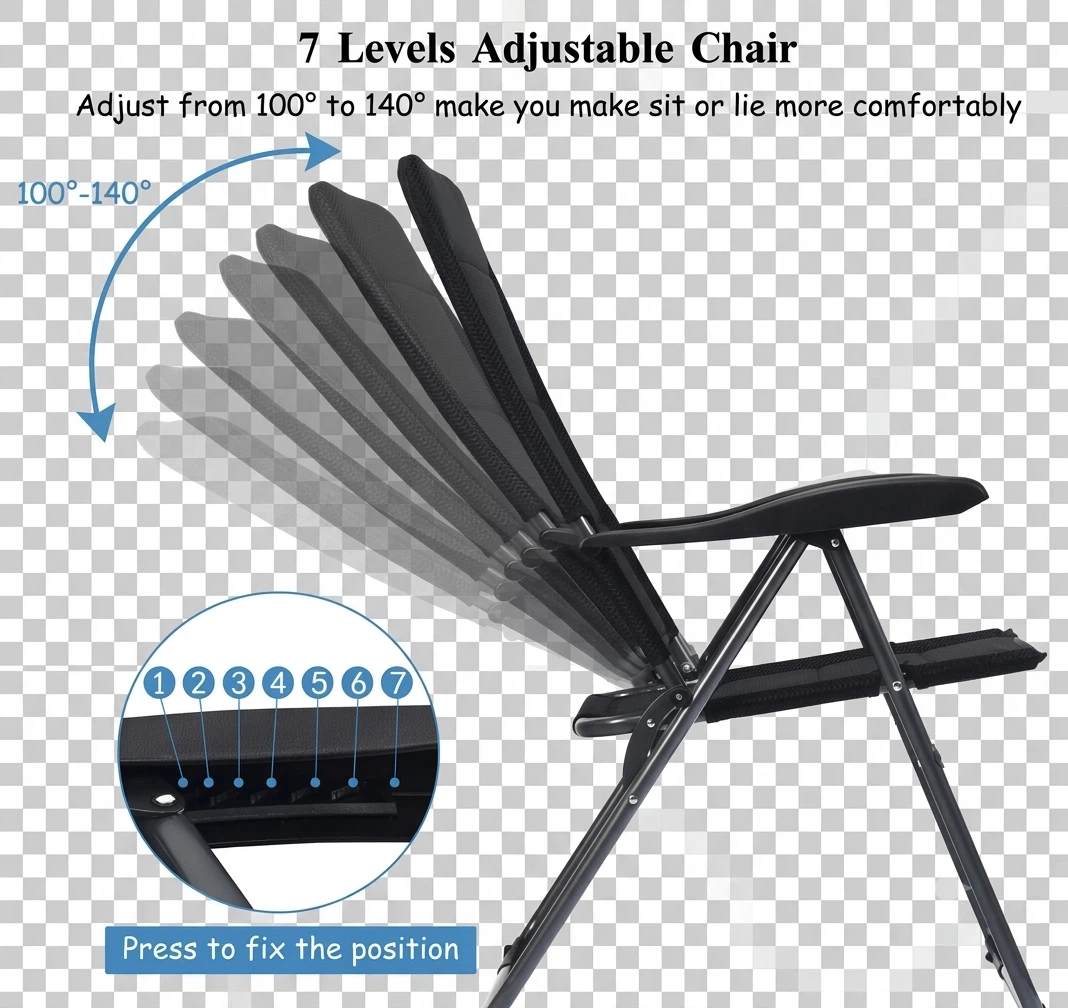 Set of 2 Adjustable Folding Patio Chairs - photo 3