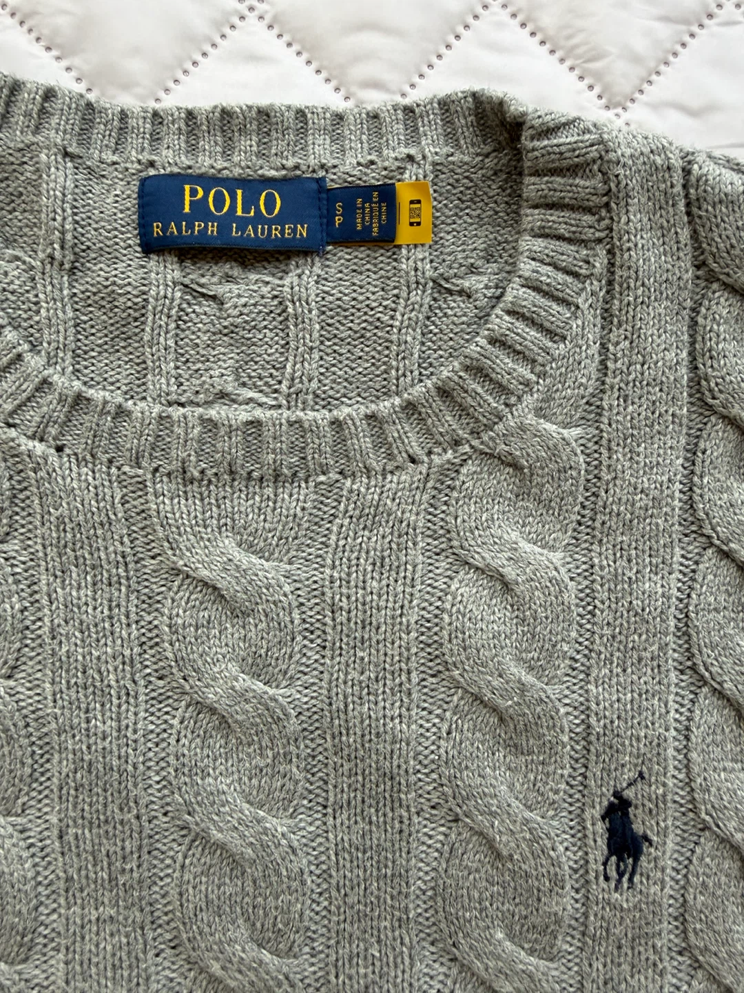 Polo Ralph Lauren Grey Cable Knit Sweater - photo 2