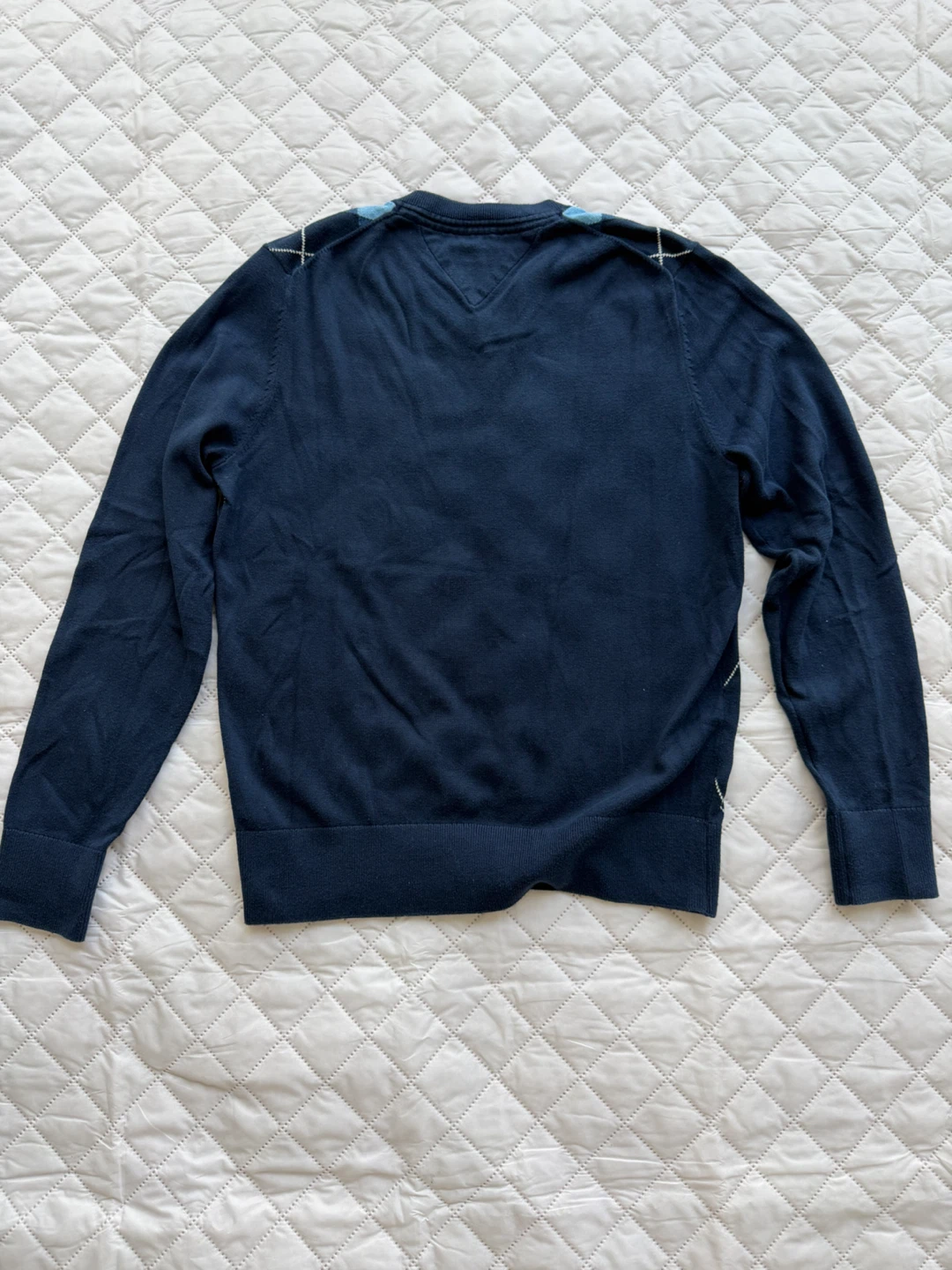 Tommy Hilfiger Pima Cotton Argyle V-Neck Sweater - photo 3