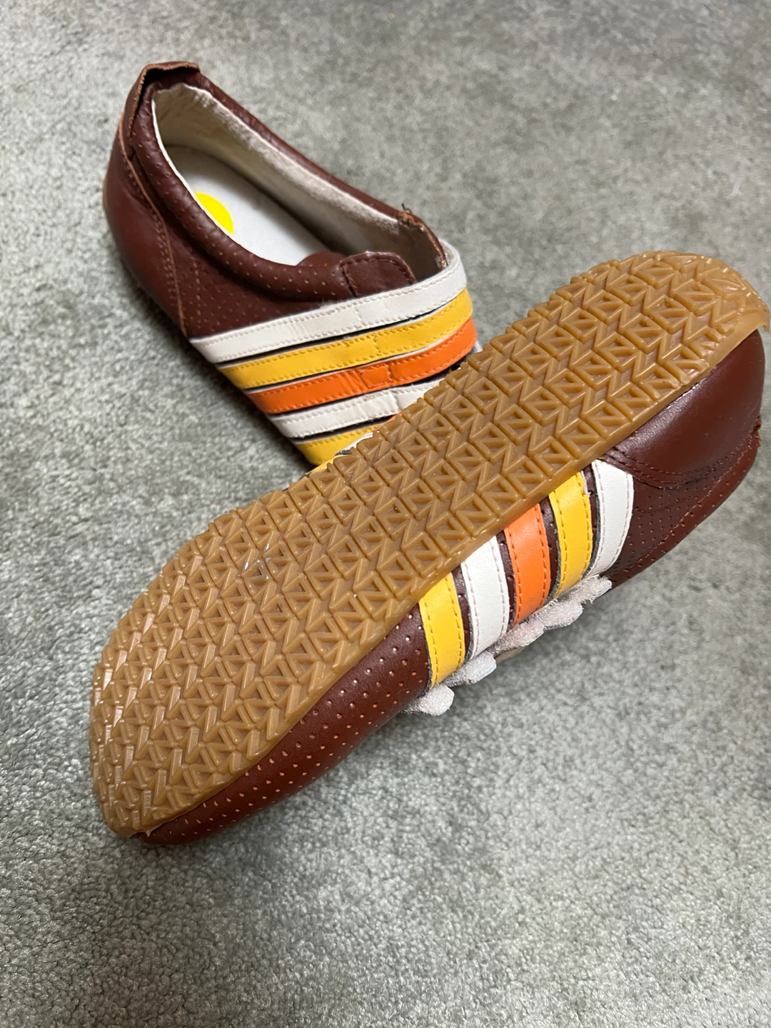 POINT ZERO Brown Leather Striped Sneakers - photo 2