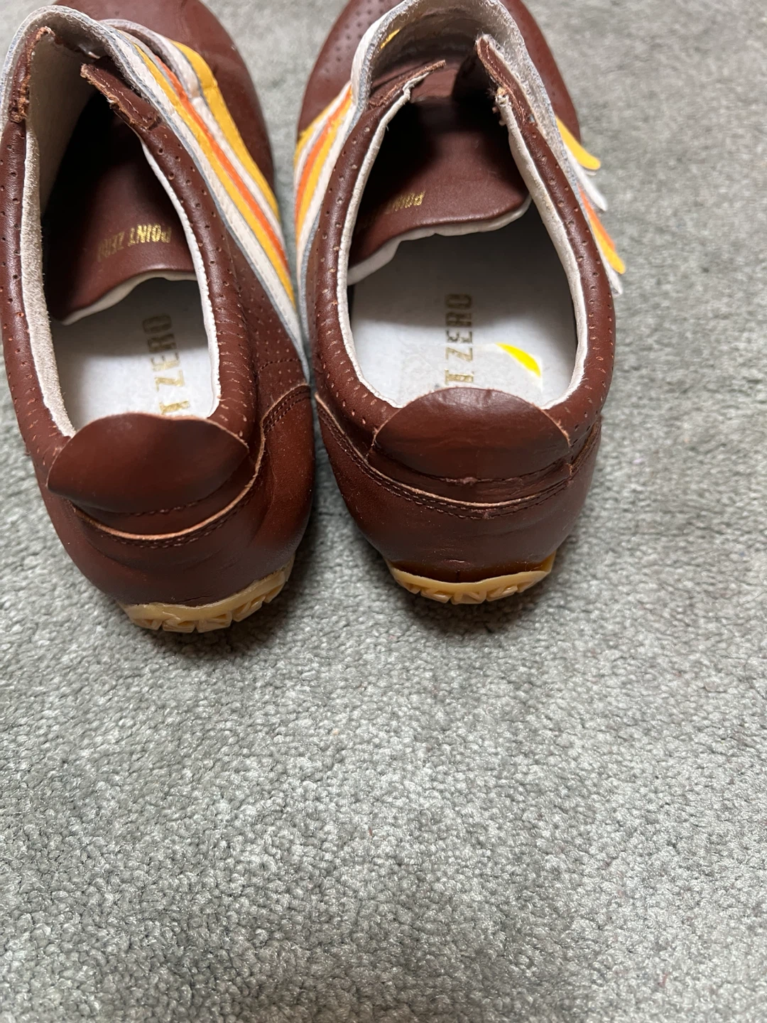 POINT ZERO Brown Leather Striped Sneakers - photo 3