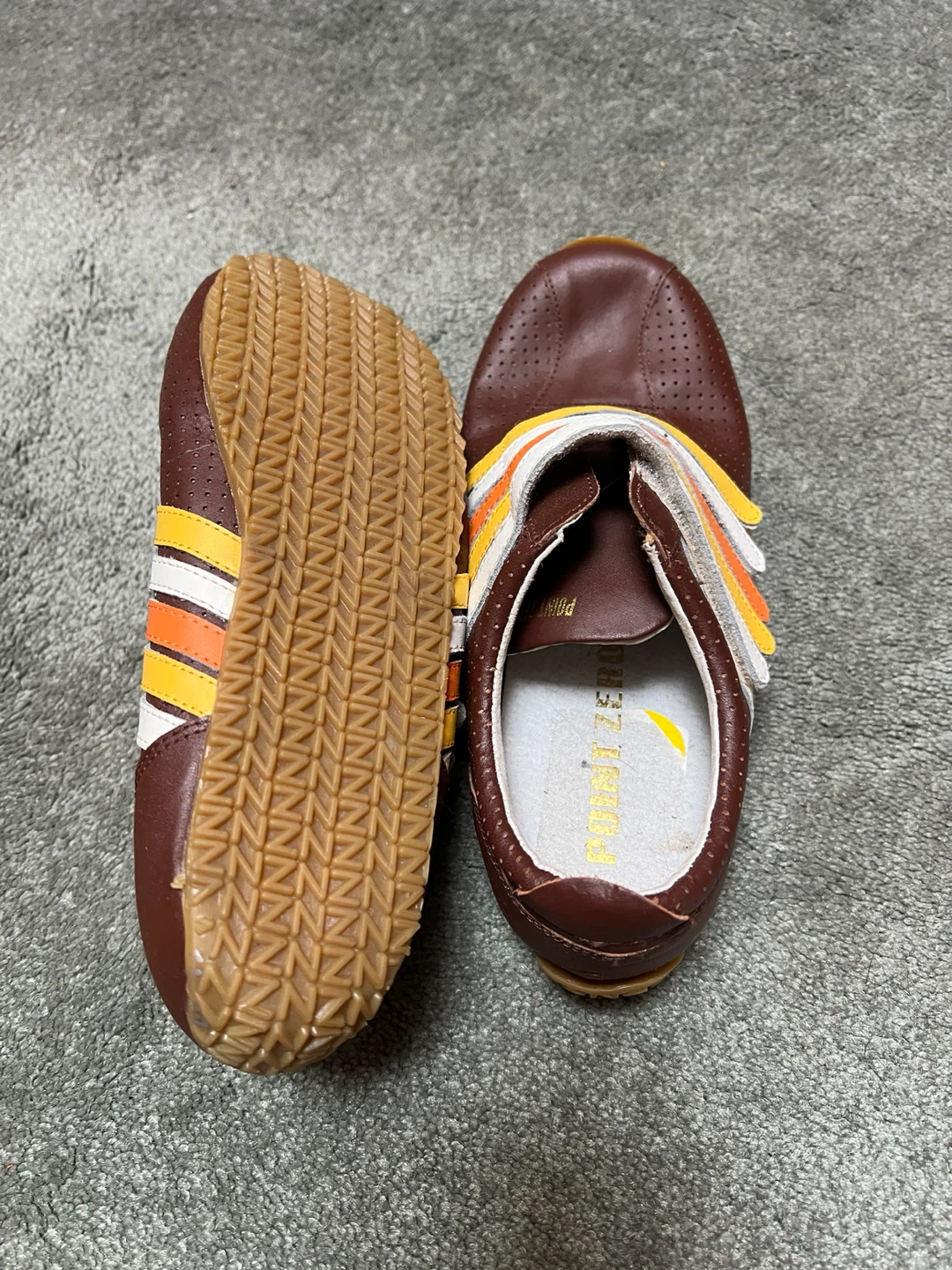 POINT ZERO Brown Leather Striped Sneakers - photo 4