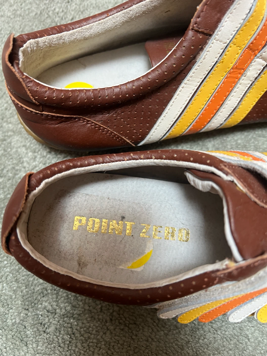 POINT ZERO Brown Leather Striped Sneakers - photo 5