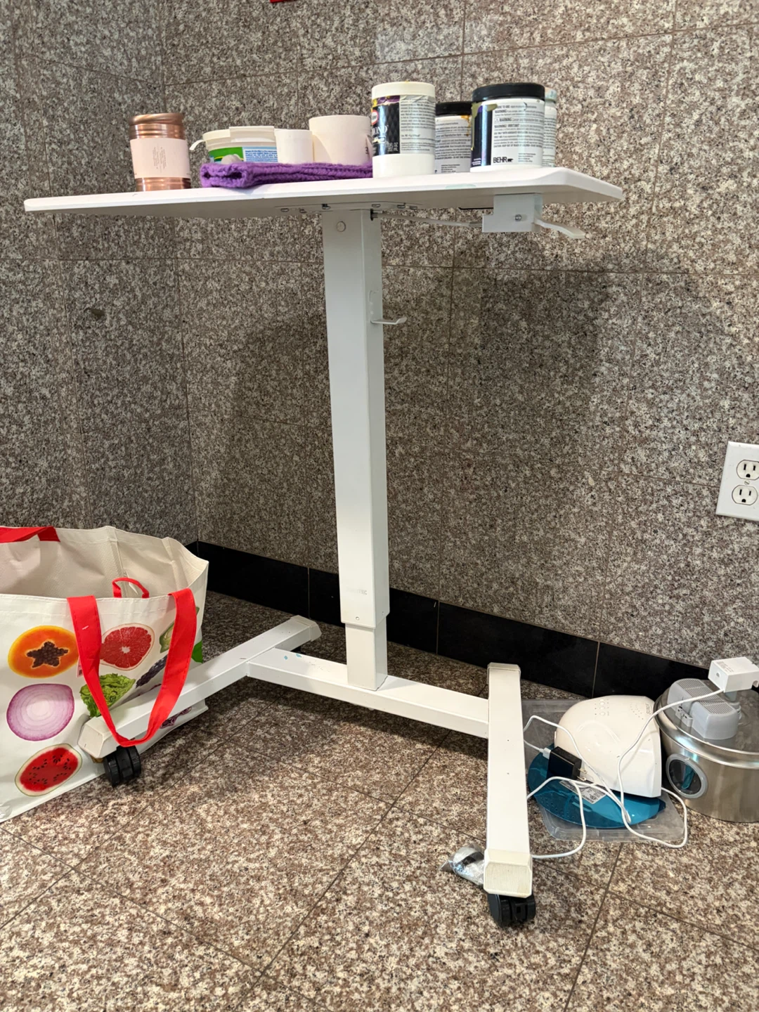 White Adjustable Standing Desk- must go today - photo 3