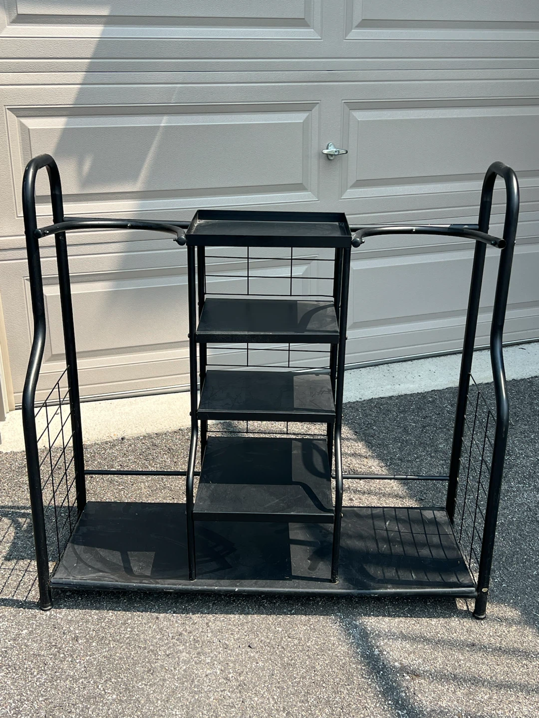 Black Metal Multi-Tiered Storage Rack