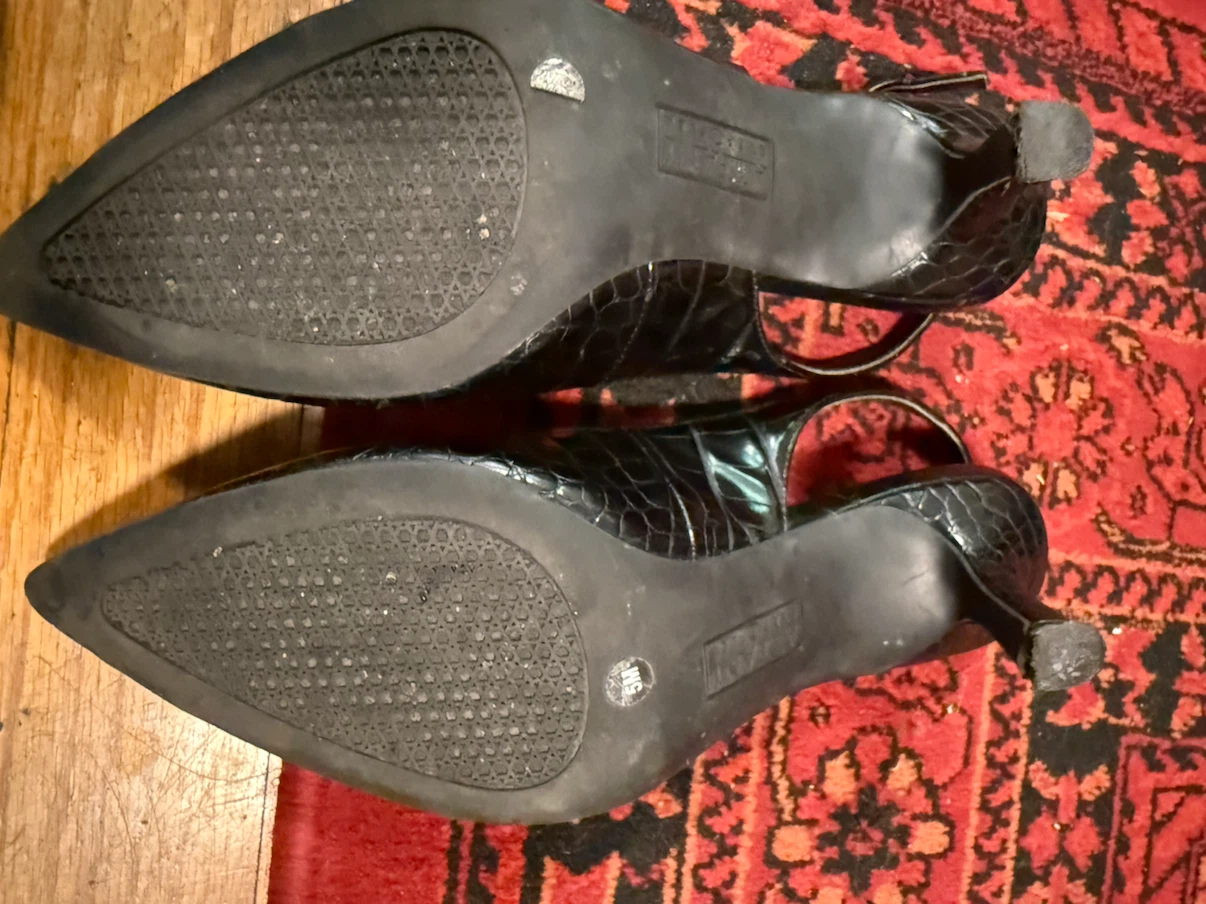 Alfani Women's Black Croc Slingback Heels - photo 4