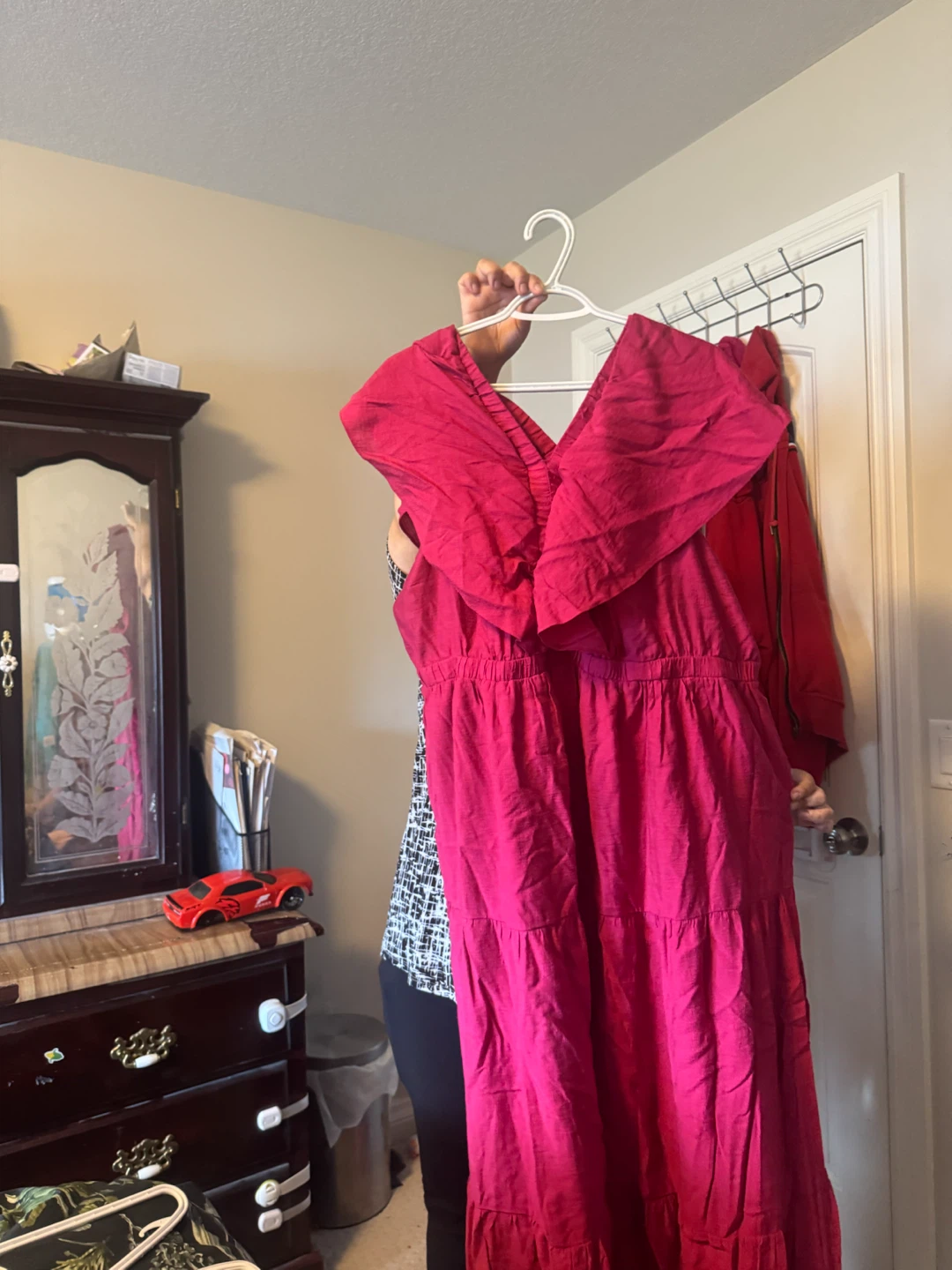 Women's Pink Tiered Maxi Dress