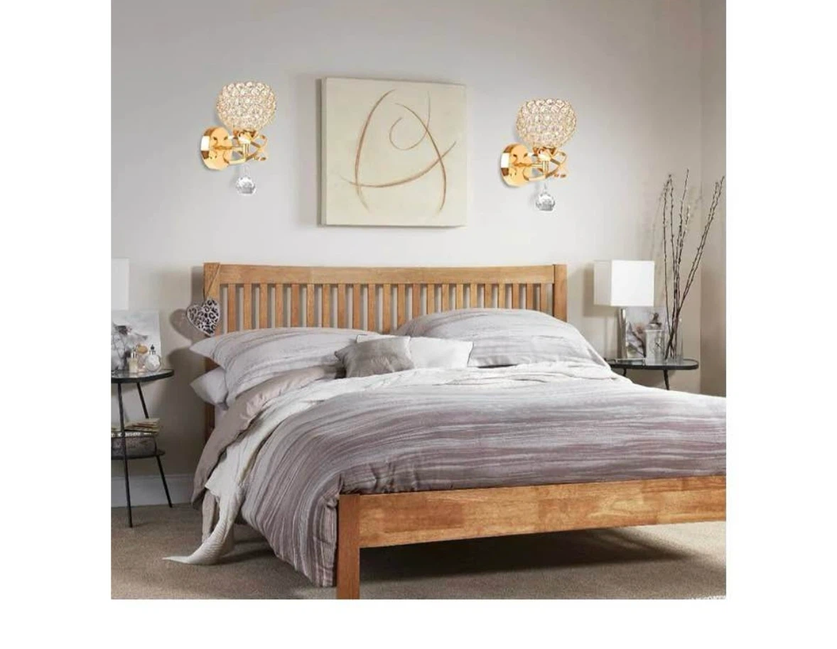 Set of 2 Gold Crystal Wall Sconces - photo 4
