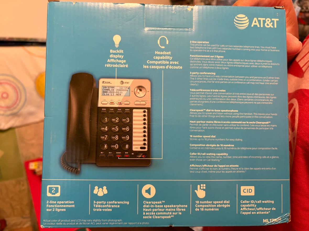 AT&T 2-Line Speakerphone with Caller ID/Call Waiting - photo 2