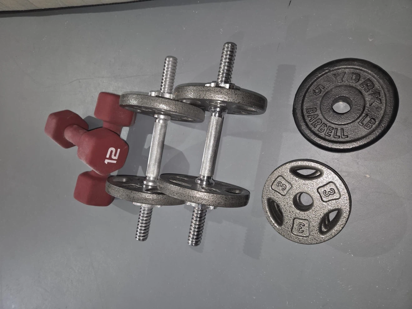 York 5 lb Barbell Weight Plates