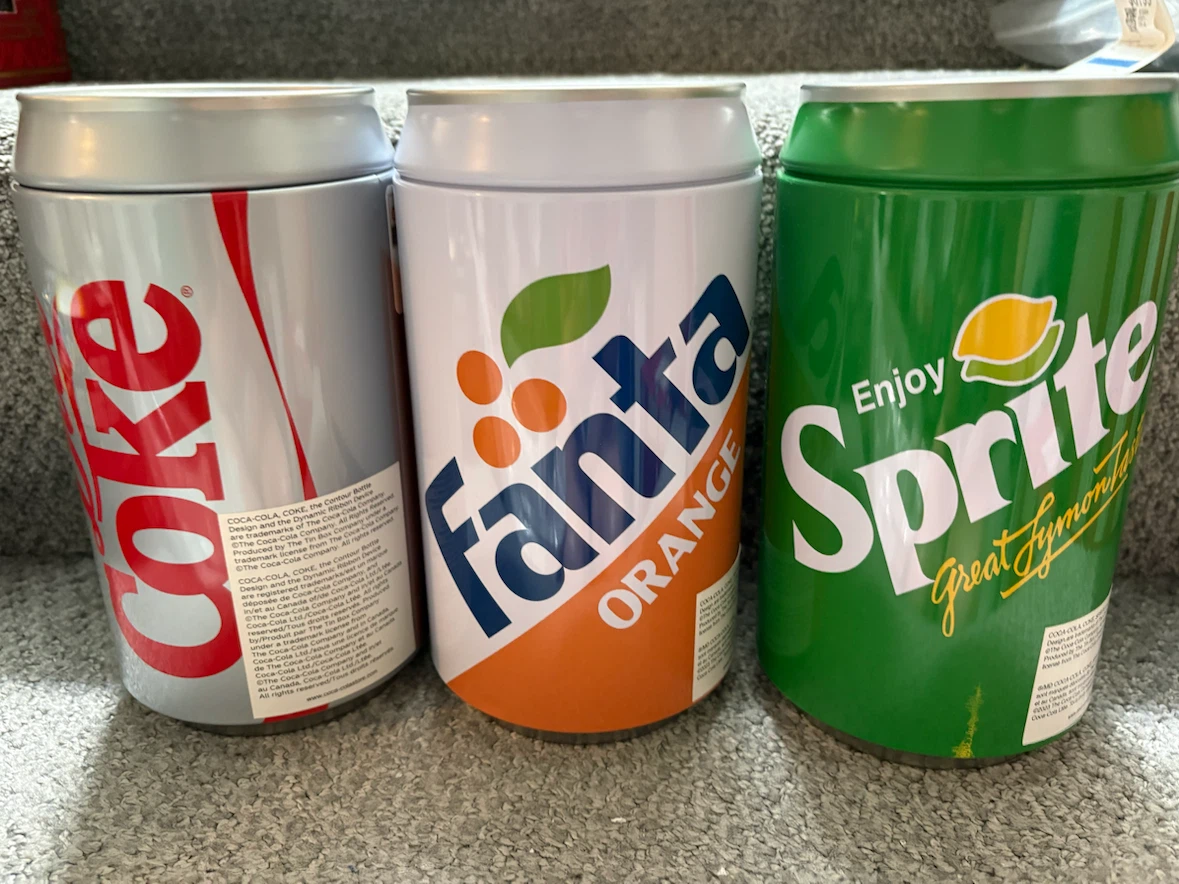 Coca-Cola, Fanta Orange, Sprite Tin Can Set