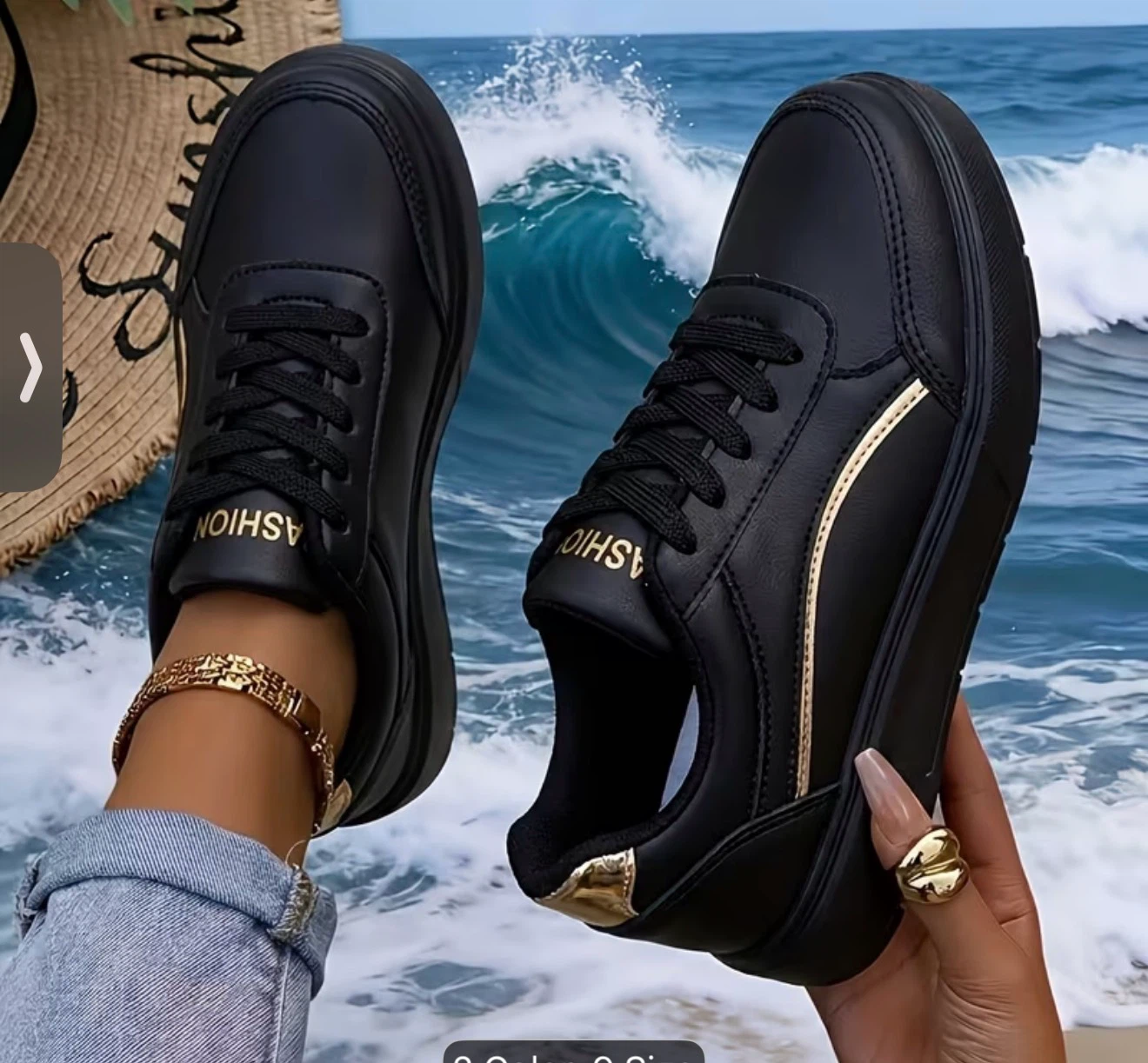 Black Fashion Sneakers - Size 7 or 8 - photo 4