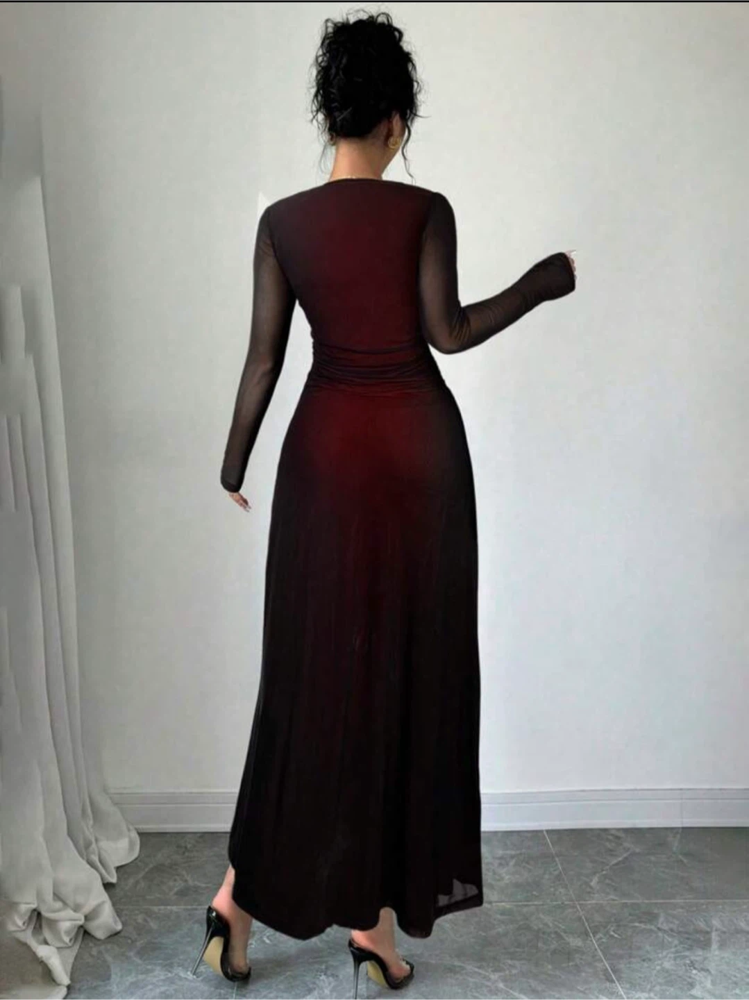 Women's Long Sleeve Mesh Dress - photo 2