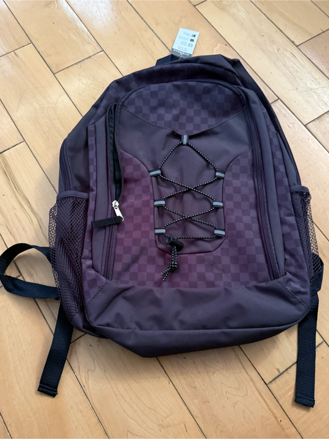 Purple Checkerboard Backpack