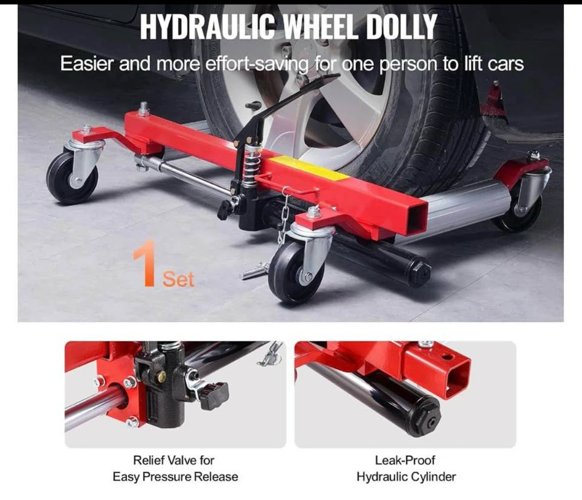 Hydraulic Wheel Dolly Dolly - 1500 Lbs Capacity - photo 2