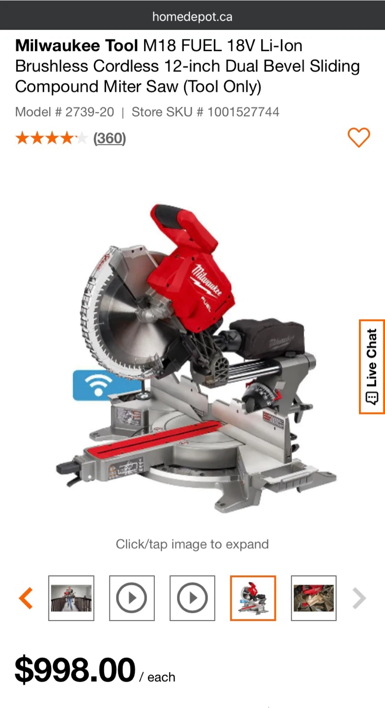 Milwaukee Tool M18 FUEL 18V Cordless Sliding Compound Miter Saw