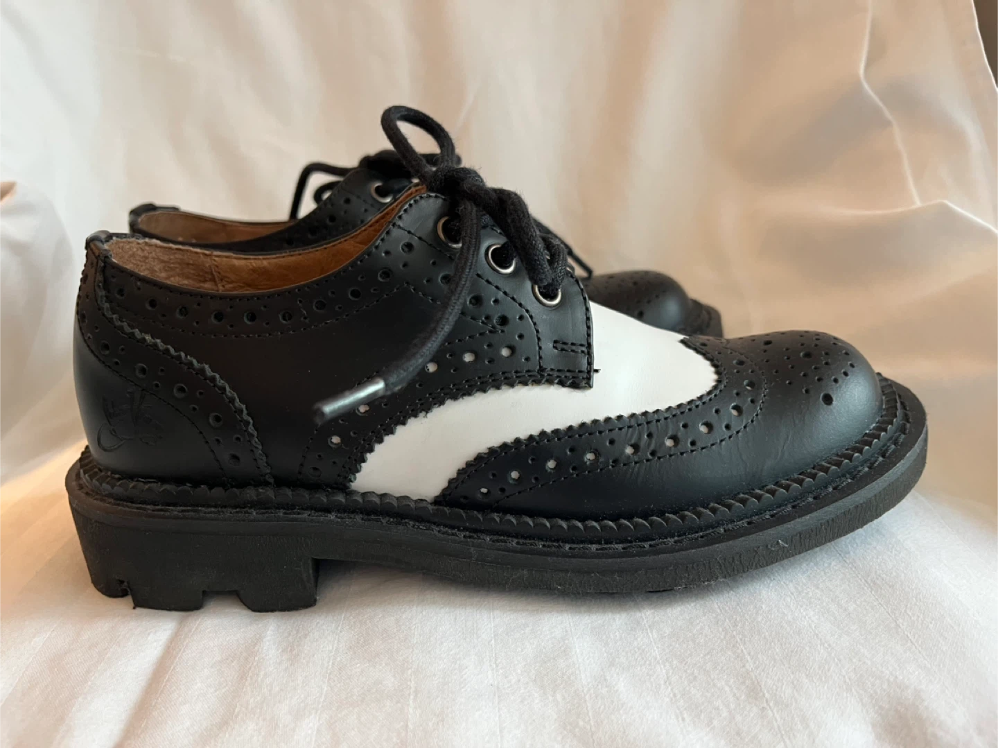 John Fluevog Wingtip Brogues - Black and White