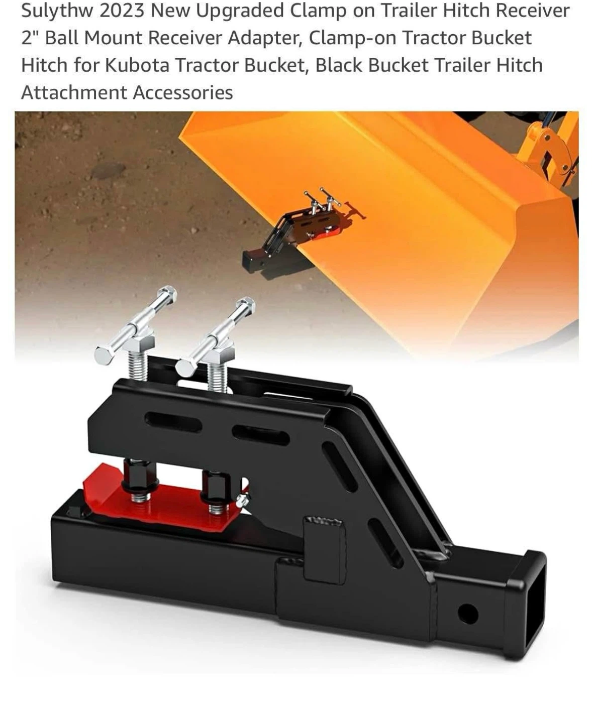 Sulythw 2" Ball Mount Receiver Adapter for Tractor Bucket
