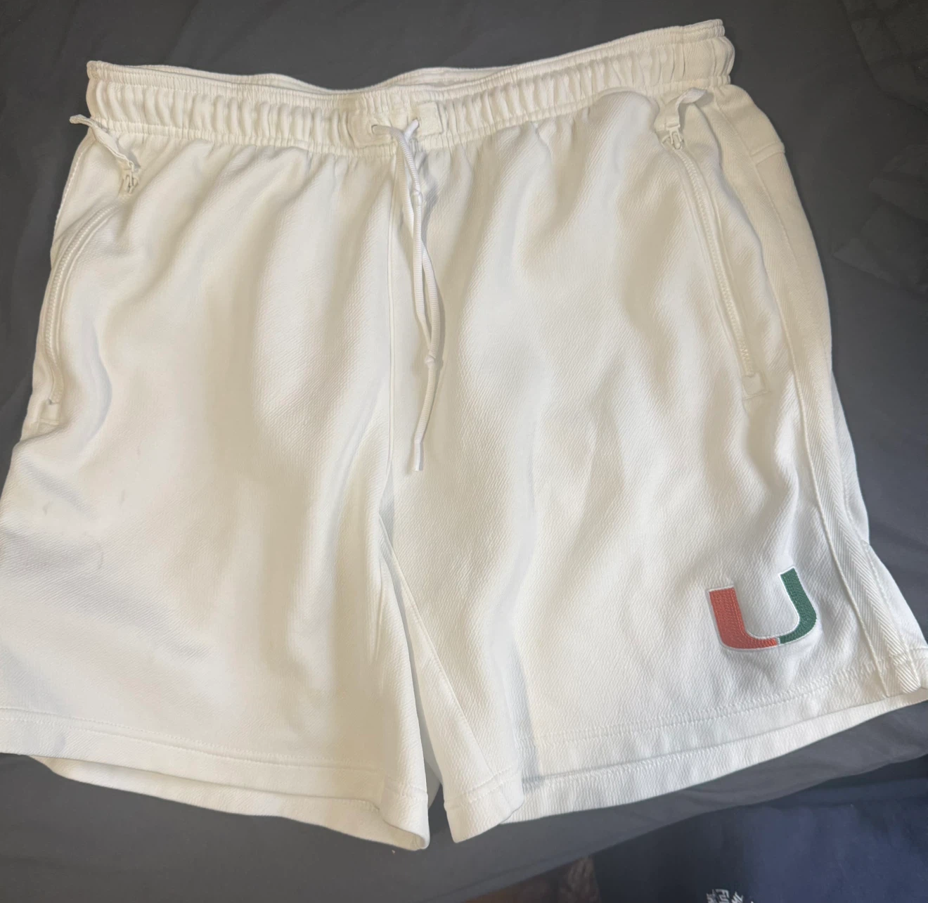 White Miami Hurricanes Basketball Shorts