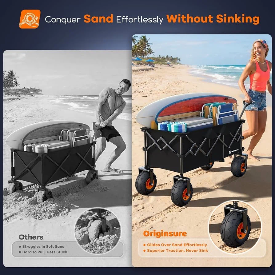 🔥 Brand NEW – Foldable Beach & Utility Wagon – 560 lbs Capacity - photo 4