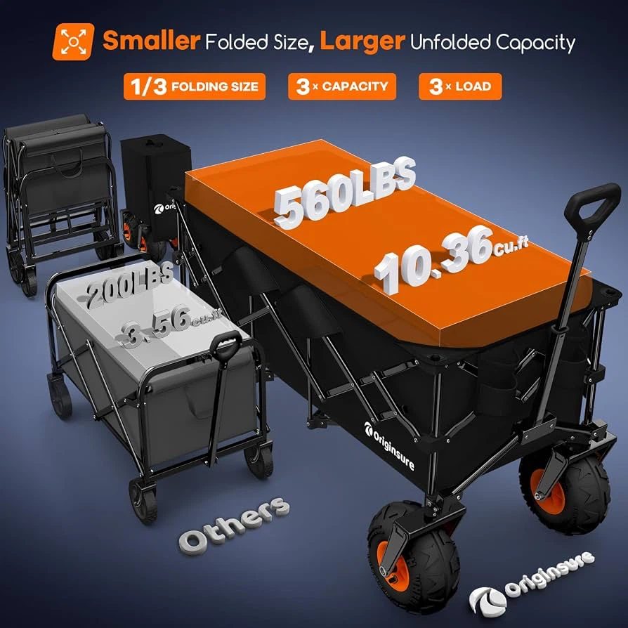 🔥 Brand NEW – Foldable Beach & Utility Wagon – 560 lbs Capacity - photo 5