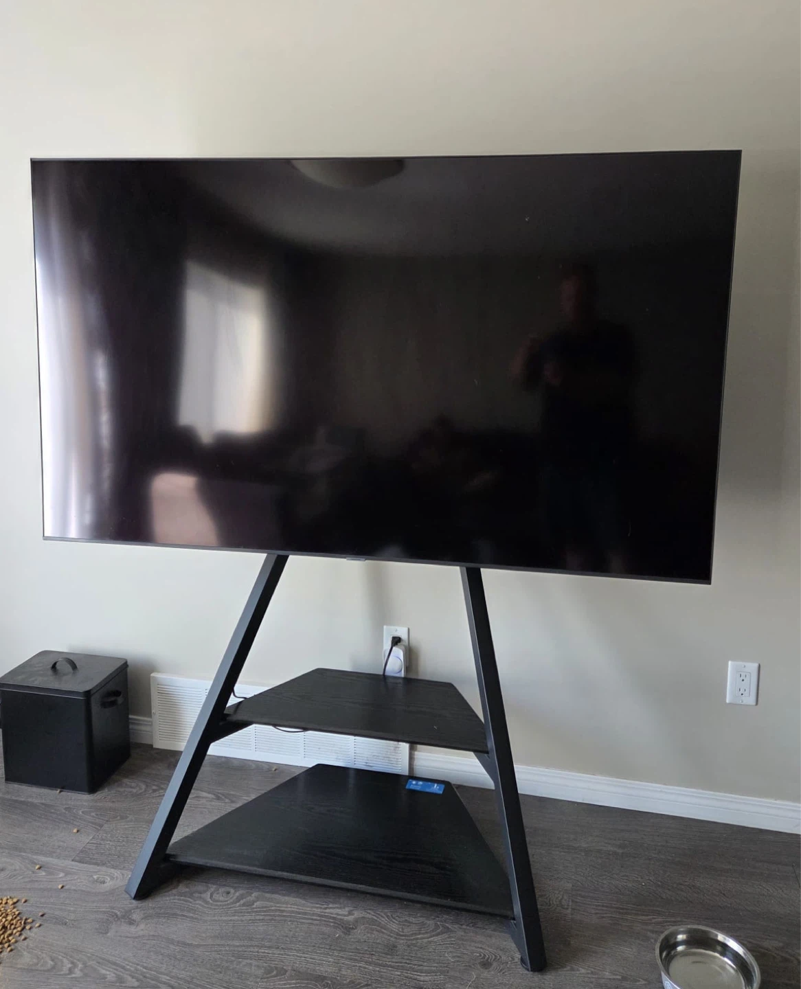 TV with Black TV Stand