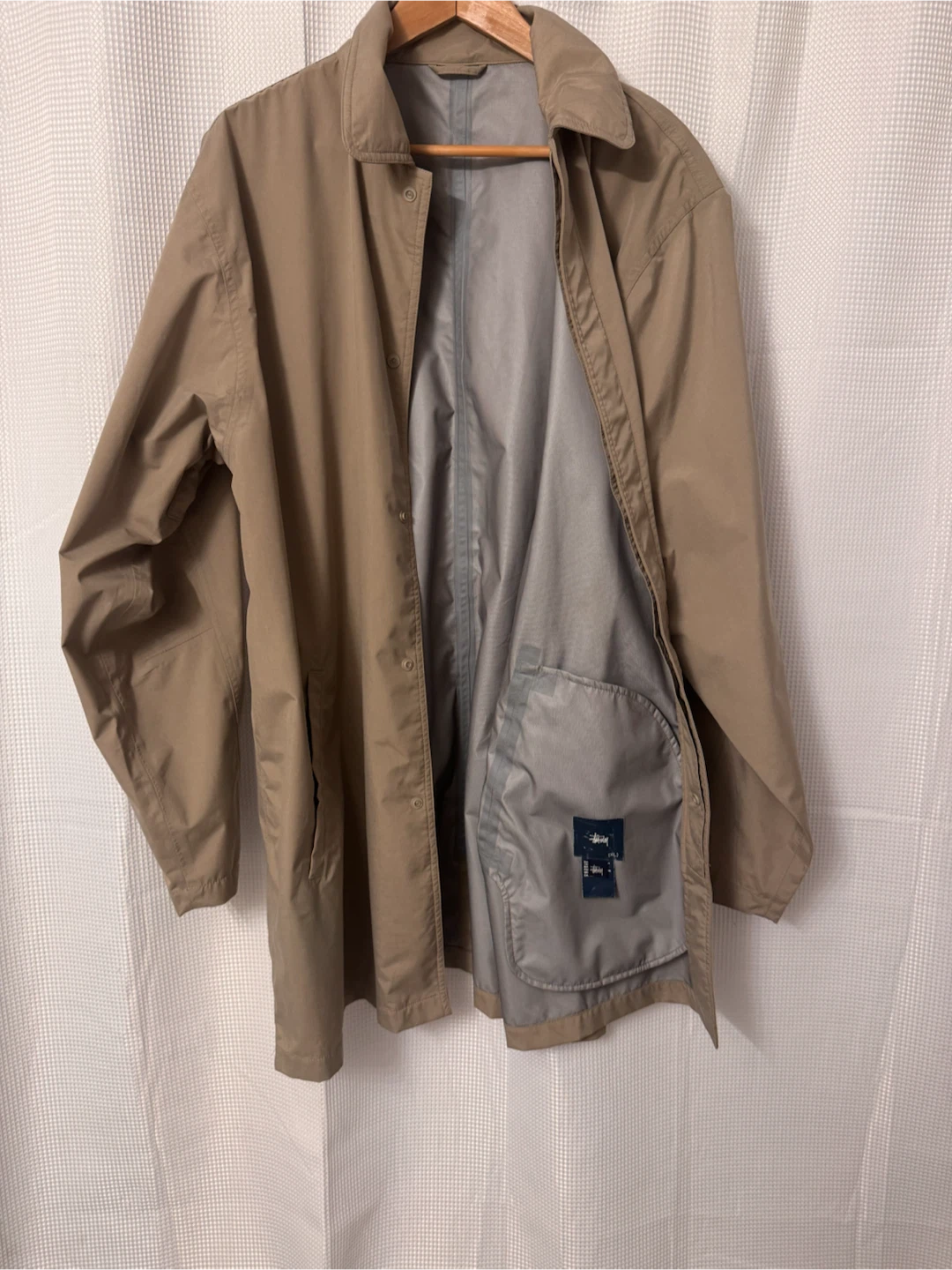 Stüssy Nylon Trench Coat #115240 Khaki Men’s XL - photo 3