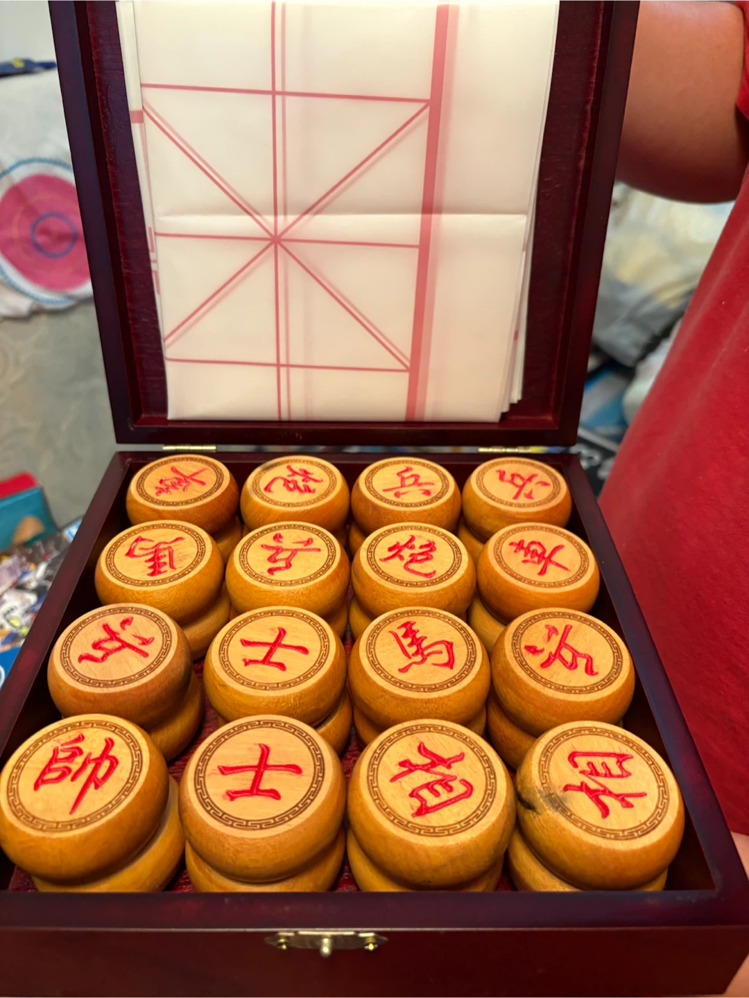 Wooden Chinese Chess Set with Case
