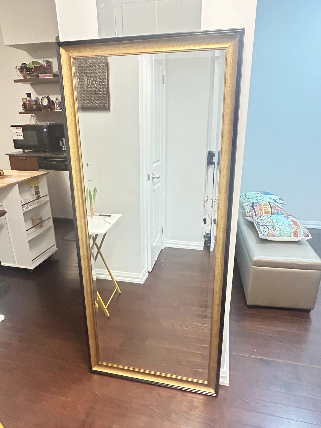 Large Wall/Floor Mirror - Gold & Black Frame - photo 2