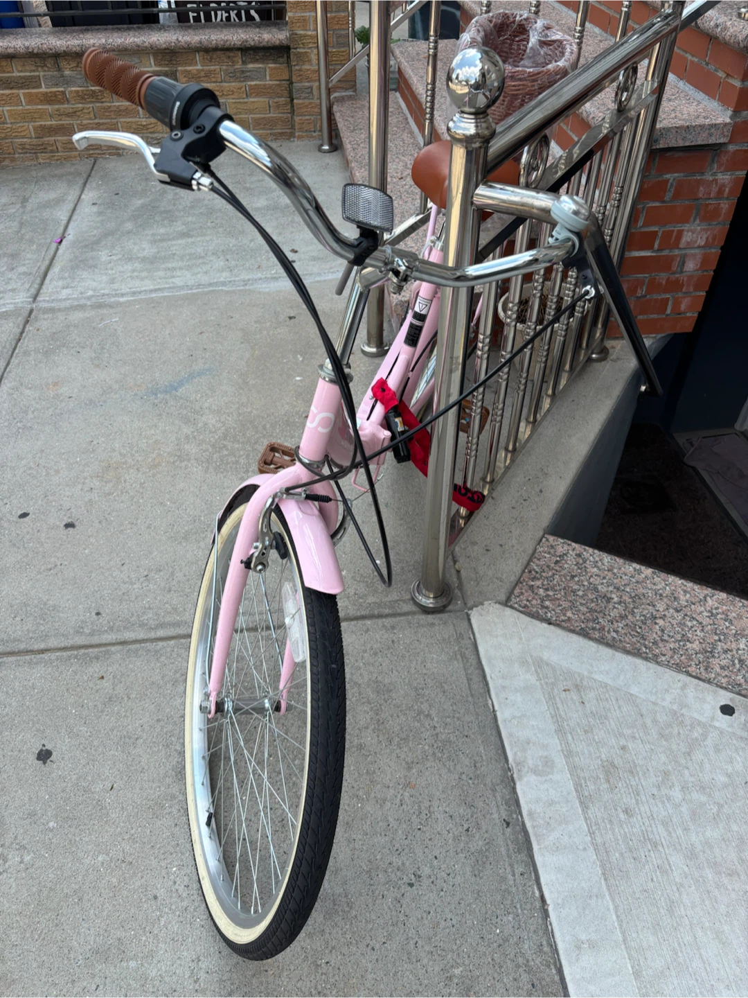 Pink Easyroad 7-Speed Folding Bike (Good Condition + New Basket) - photo 4