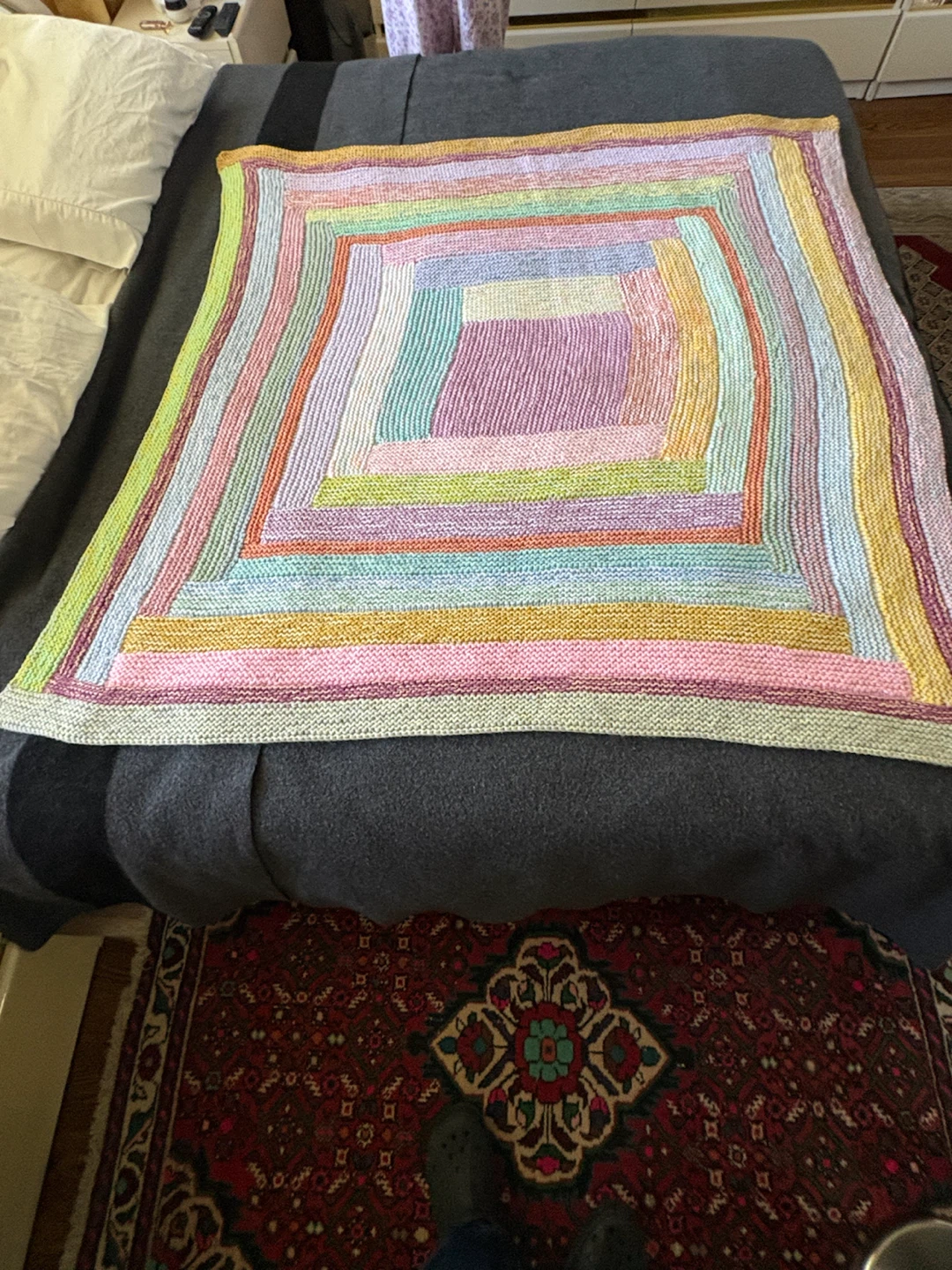 Handmade Knit Blanket Throw