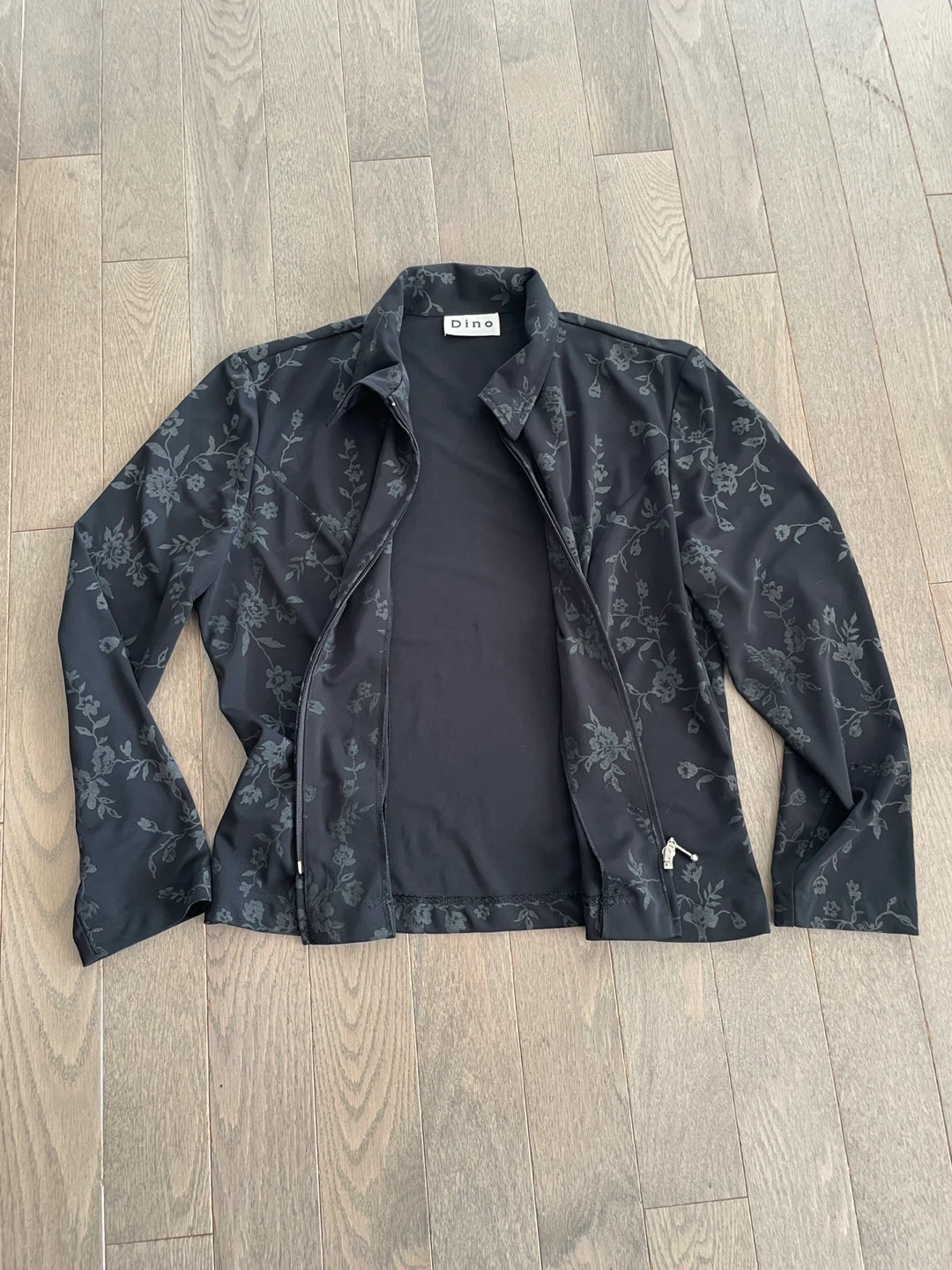 Dino Black Floral Zip-Up Jacket - photo 2