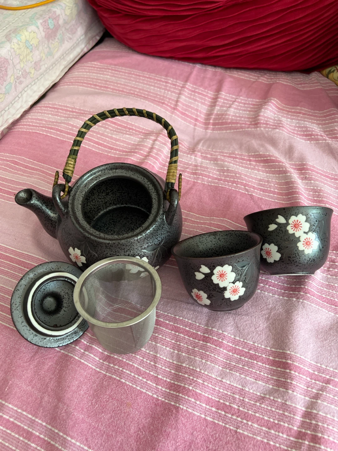Japanese Style Tea Set with Cherry Blossom Design - photo 3