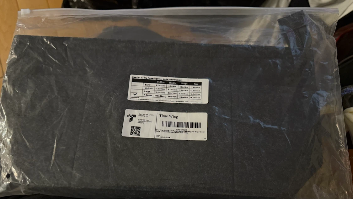 Time Wing Bag Organizer Insert
