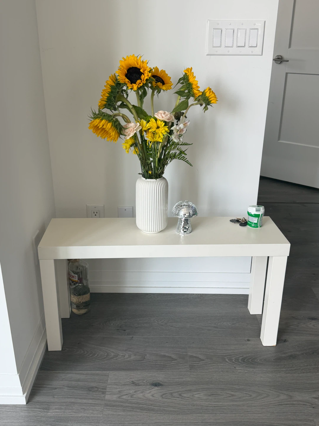 White IKEA TV stand
