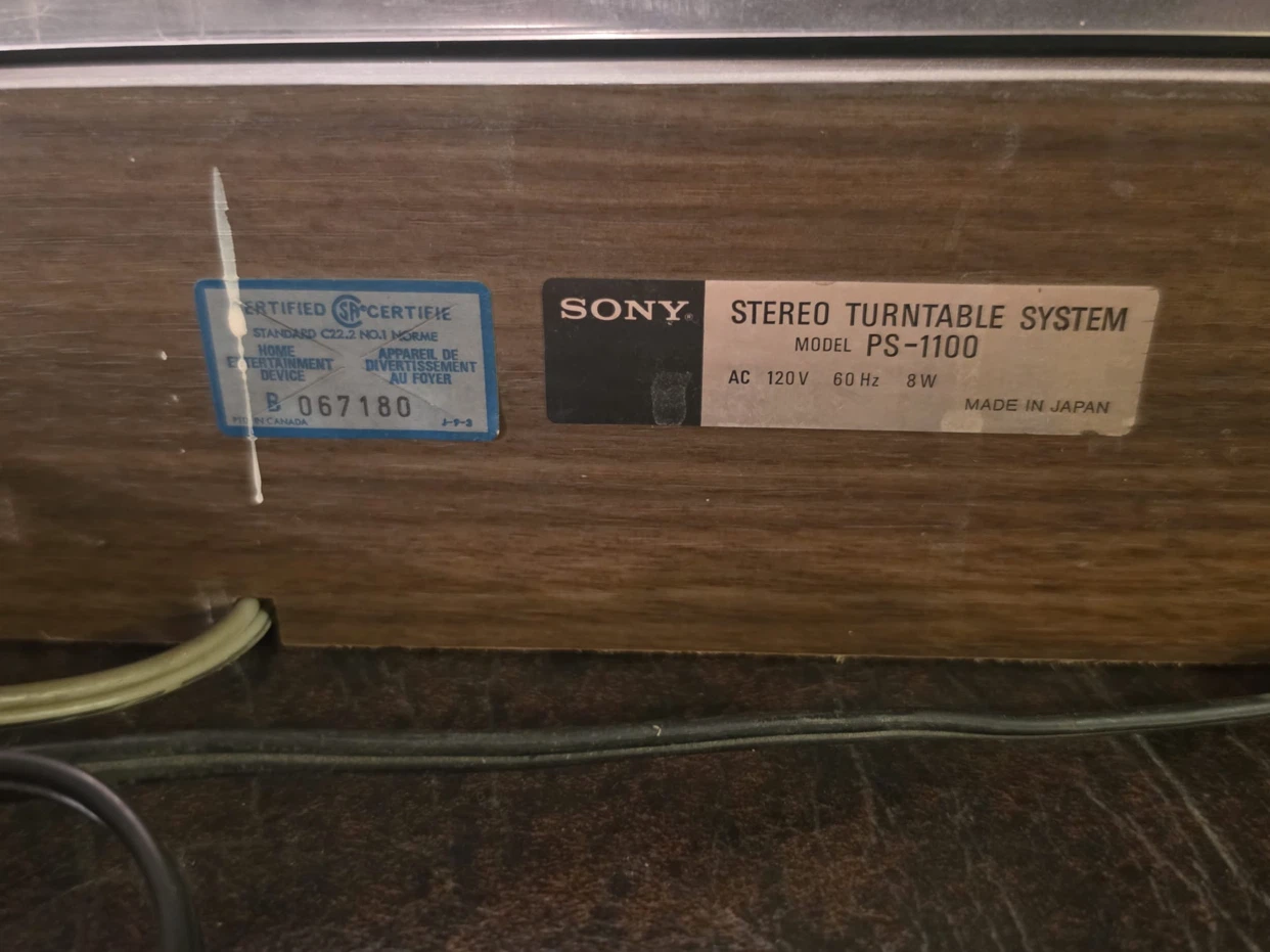 Sony PS-1100 Stereo Turntable System - photo 4