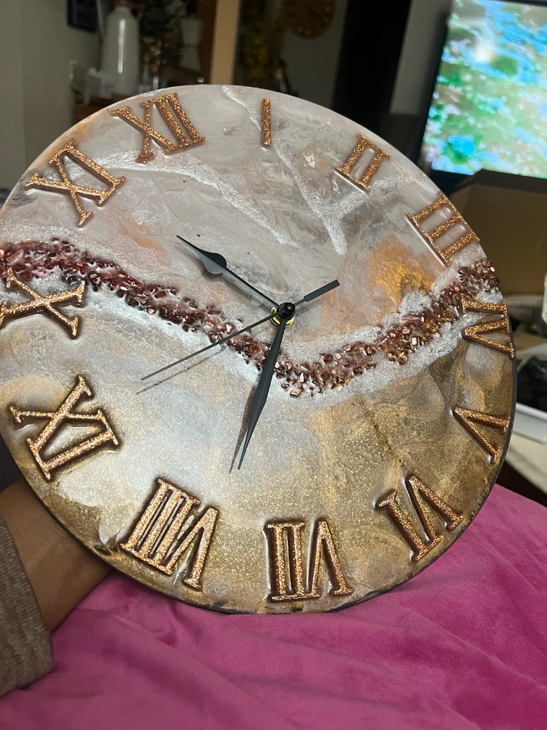 12” Handmade Resin Wall Clock