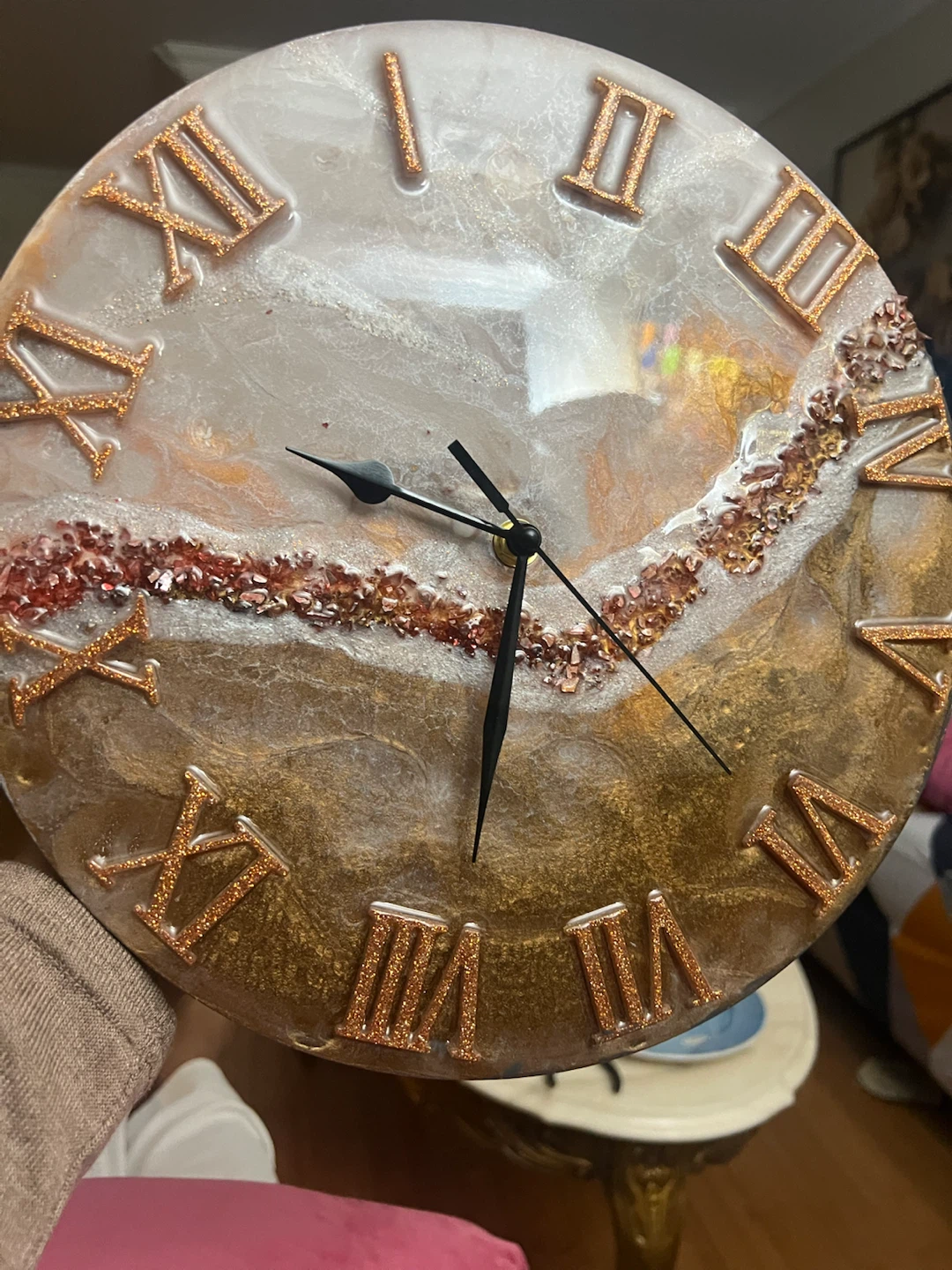 12” Handmade Resin Wall Clock - photo 3