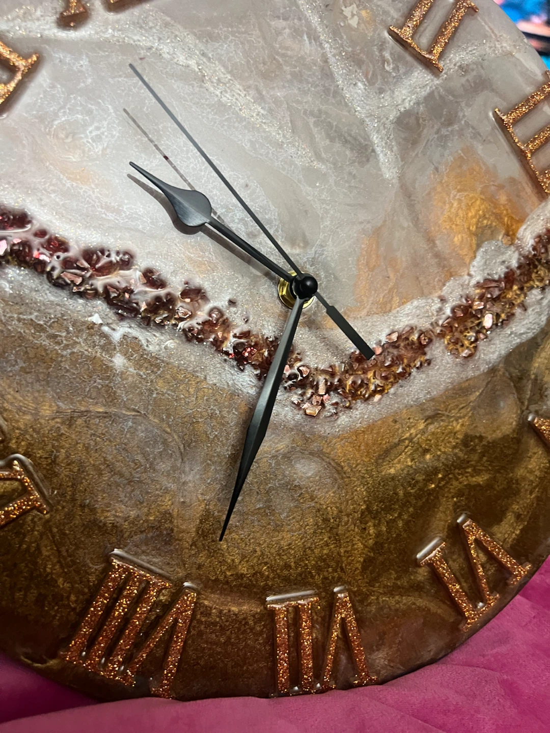 12” Handmade Resin Wall Clock - photo 5