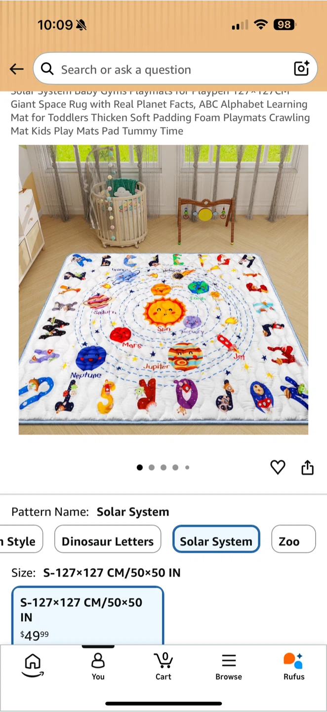 Solar System ABC Alphabet Learning Play Mat