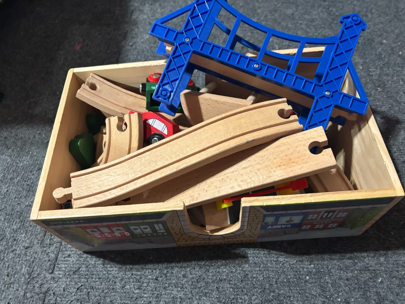 Wooden Train Track Set with Bridge - photo 2