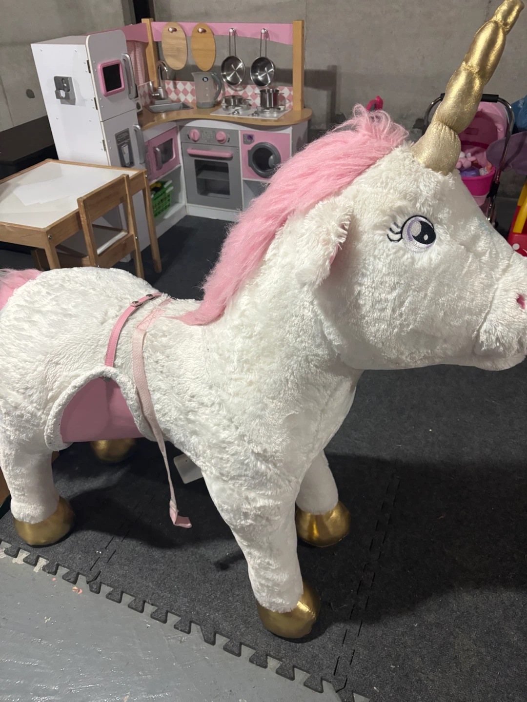 Plush Ride-On Unicorn Toy