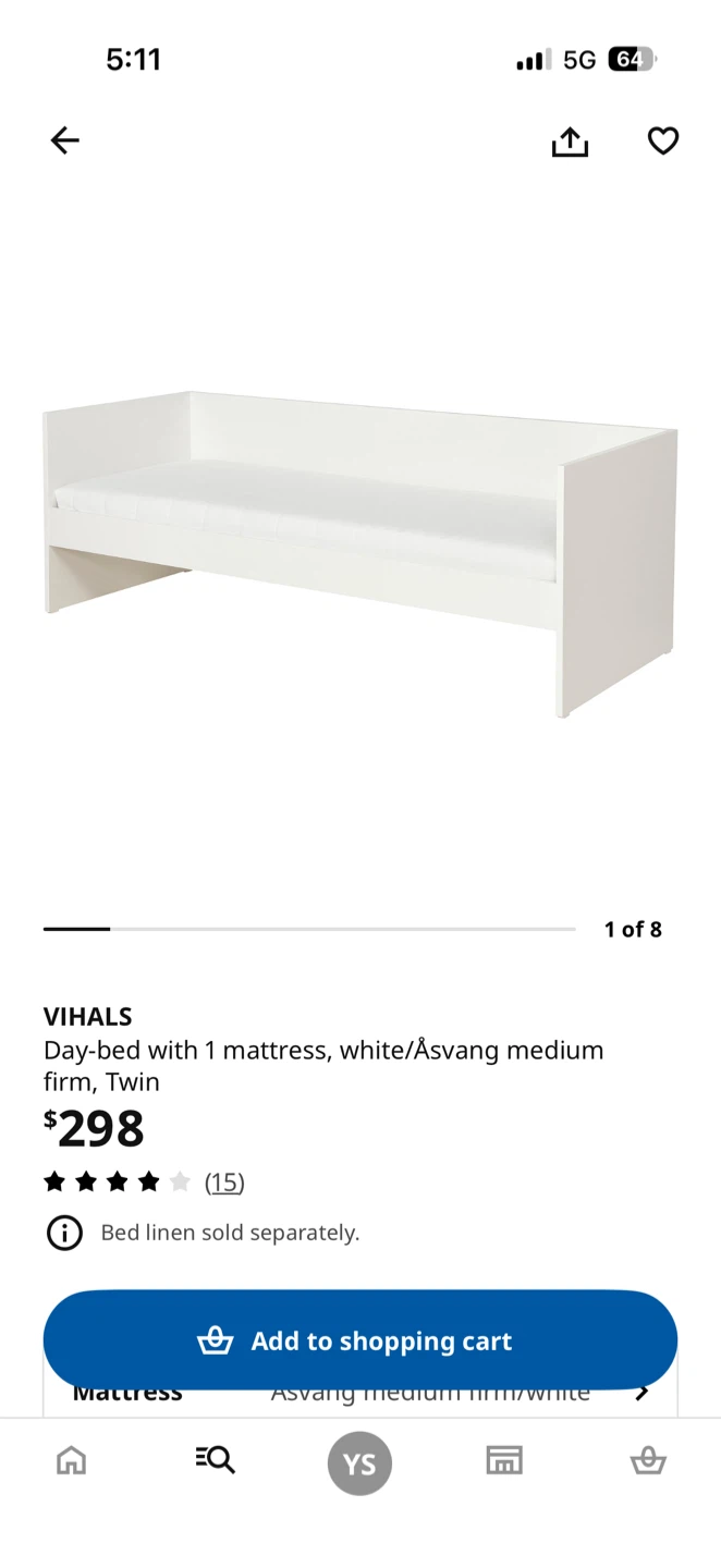 IKEA VIHALS Day-bed with Mattress - White, Twin - photo 2