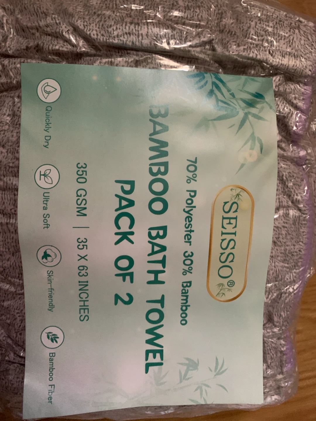 Seisso Bamboo Bath Towels - Pack of 2 - photo 2